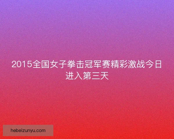 2015全国女子拳击冠军赛精彩激战今日进入第三天
